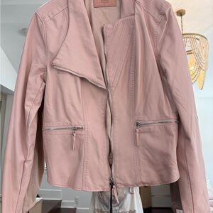 Blank NYC Blush Pink Leather Moto Jacket
